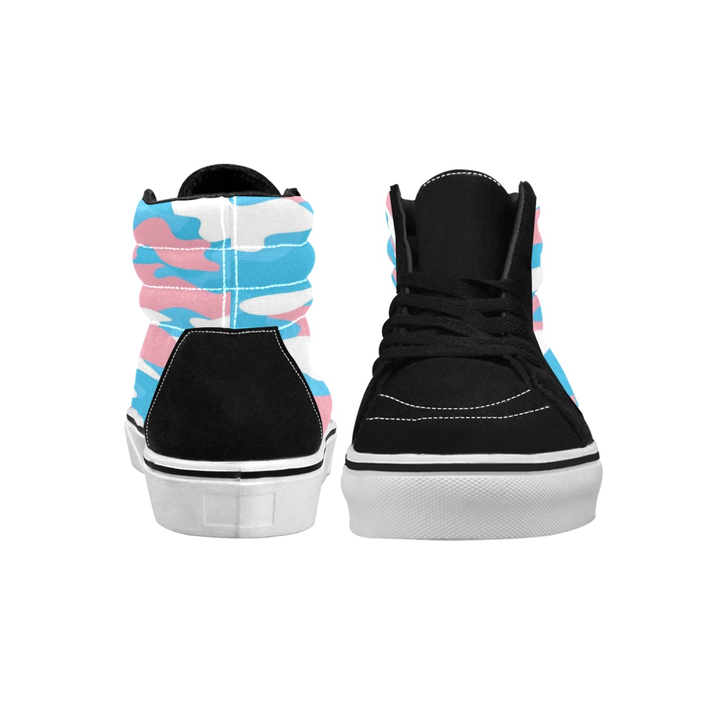 Blue Pink White Pride Camouflage High-Top  Canvas Shoes