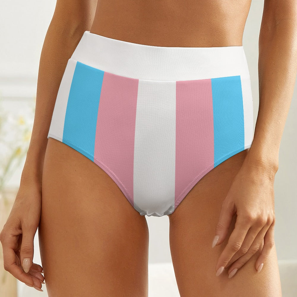 Trans Coloured Pride Black Statement High-Waist Knickers