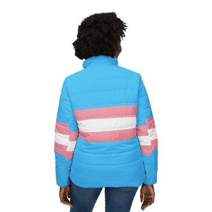 XS - 3XL Blue Pink White Pride Puffer Jacket