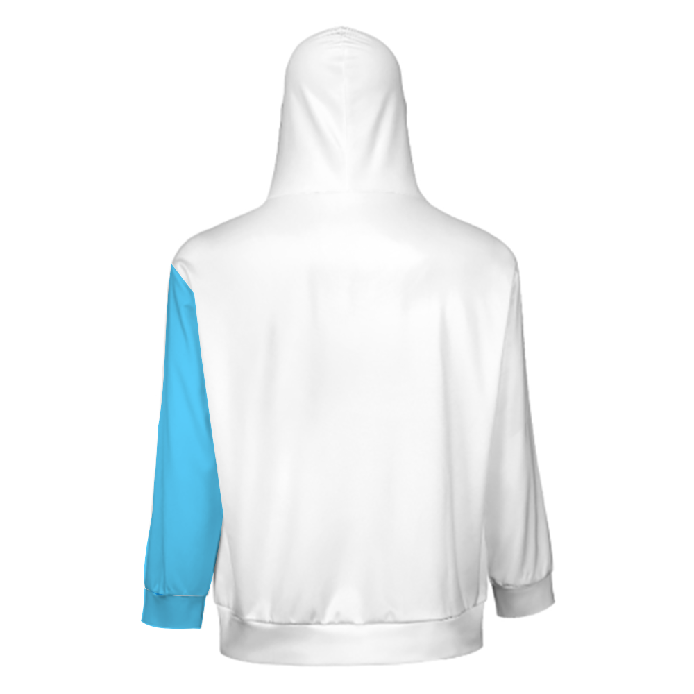 Teen Blue Pink White Full-Zip-Up Causal Long-Sleeved Hoodies