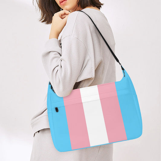 Large Blue Pink White All-Over Pride Messenger Bag
