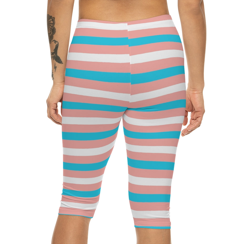 Trans Coloured Trans Pride Candy Striped Mid-Rise Walk-Out Capri