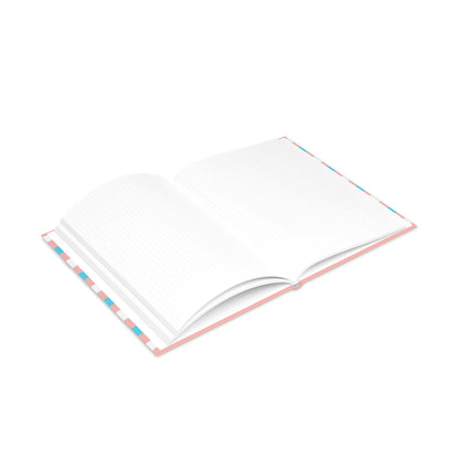 Blue Pink White Pride Candy Striped Puffy Covered Notebook