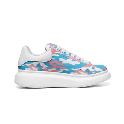 Blue Pink White Pride Camouflage Leather Sneakers