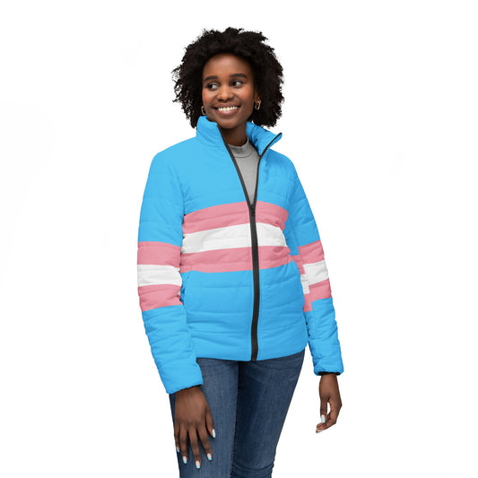 XS - 3XL Blue Pink White Pride Puffer Jacket