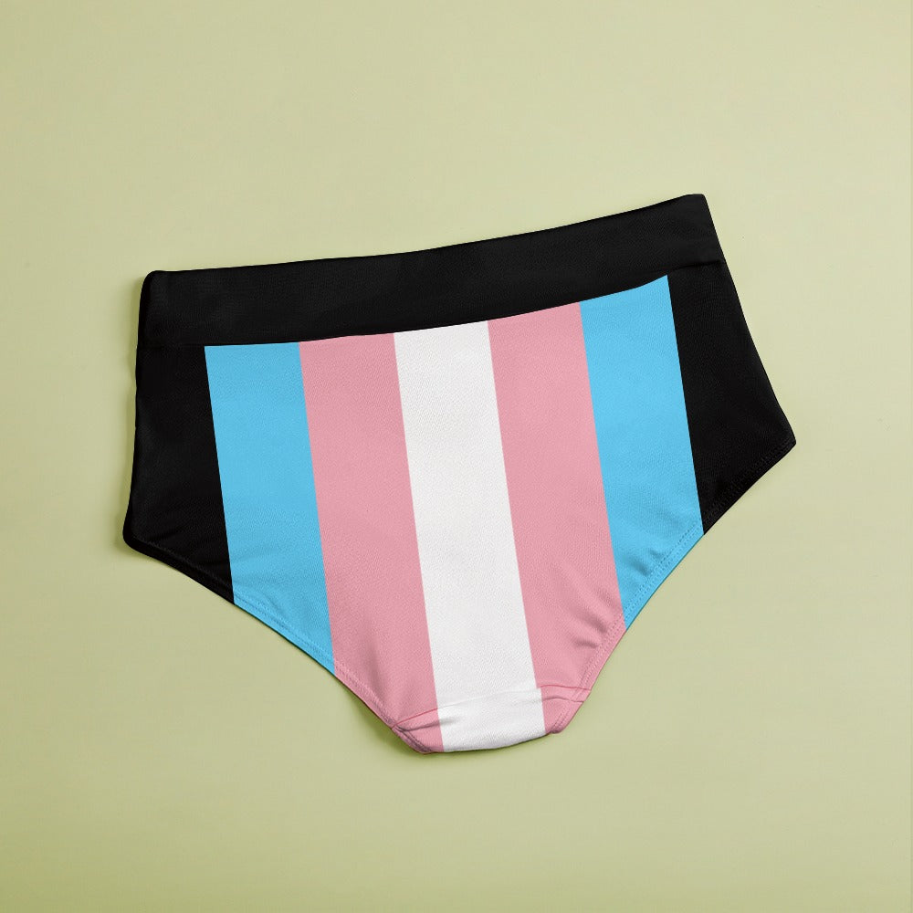 Trans Coloured Pride Black Statement High-Waist Knickers