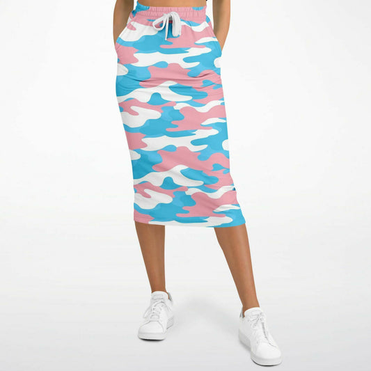 Teen Blue Pink White Pride Camouflage Casual Long Skirt