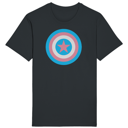 XS-5XL Blue Pink White Pride Trans Shield T-Shirt