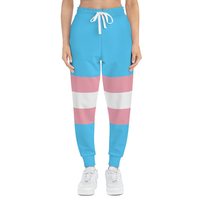 S-3XL Teen Blue Pink White Trans Pride Athletic Joggers