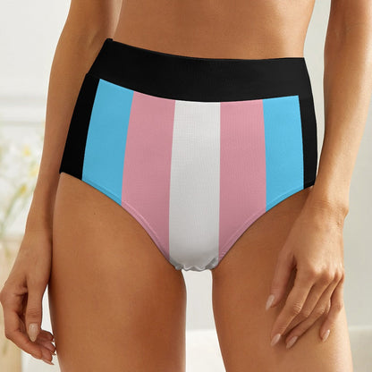 Trans Coloured Pride Black Statement High-Waist Knickers