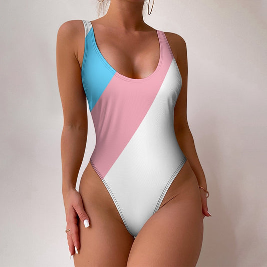 XS-XXL Teen Pride Scoop Fronted High Leg Swimsuit