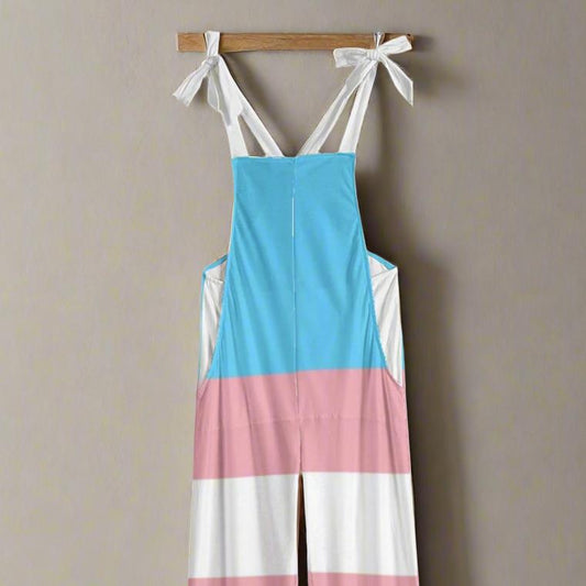 Blue Pink White All-Over Pride Casual Lightweight Dungaree tunnellsCo.