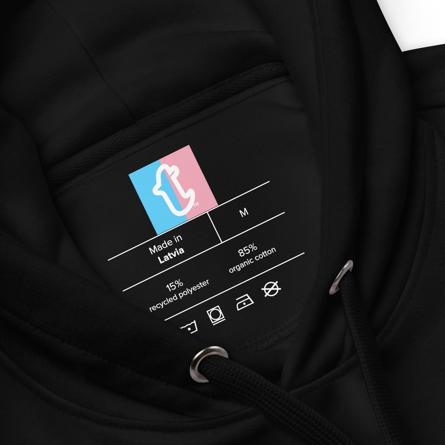 Blue Pink White 'TRANSGIRLS' Black Premium Soft Organic Cotton Hoodie tunnellsCo.