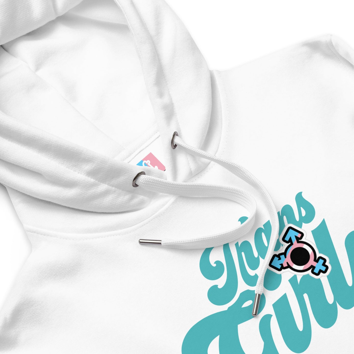 Blue Pink White 'TRANSGIRLS' White Premium Organic Cotton Hoodie tunnellsCo.