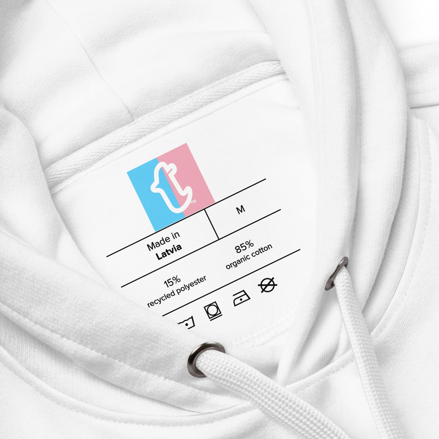 Blue Pink White 'TRANSGIRLS' White Premium Organic Cotton Hoodie tunnellsCo.