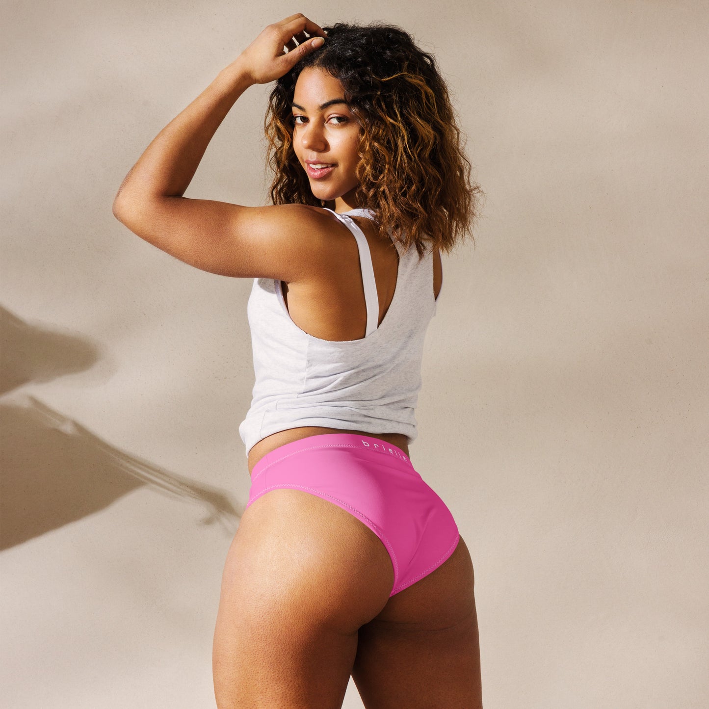 Brielle High-Waisted High-Cut Leg Hip-Popping Hot Pink Tucking Panty.. tunnellsCo.