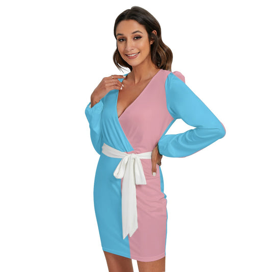 Long Sleeve Dress With Waist Belt tunnellsCo.