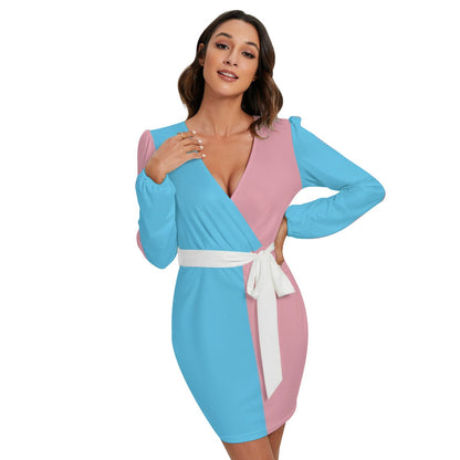 Long Sleeve Dress With Waist Belt tunnellsCo.