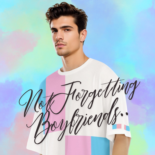S-2XL Blue Pink White Pride Raglan Casual T-Shirt