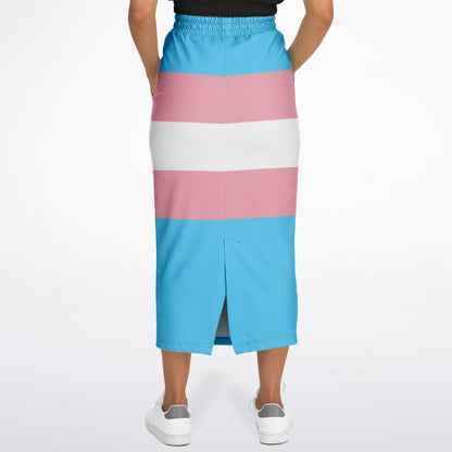 Teen Blue Pink White Pride Ribboned Casual Long Skirt tunnellsCo.