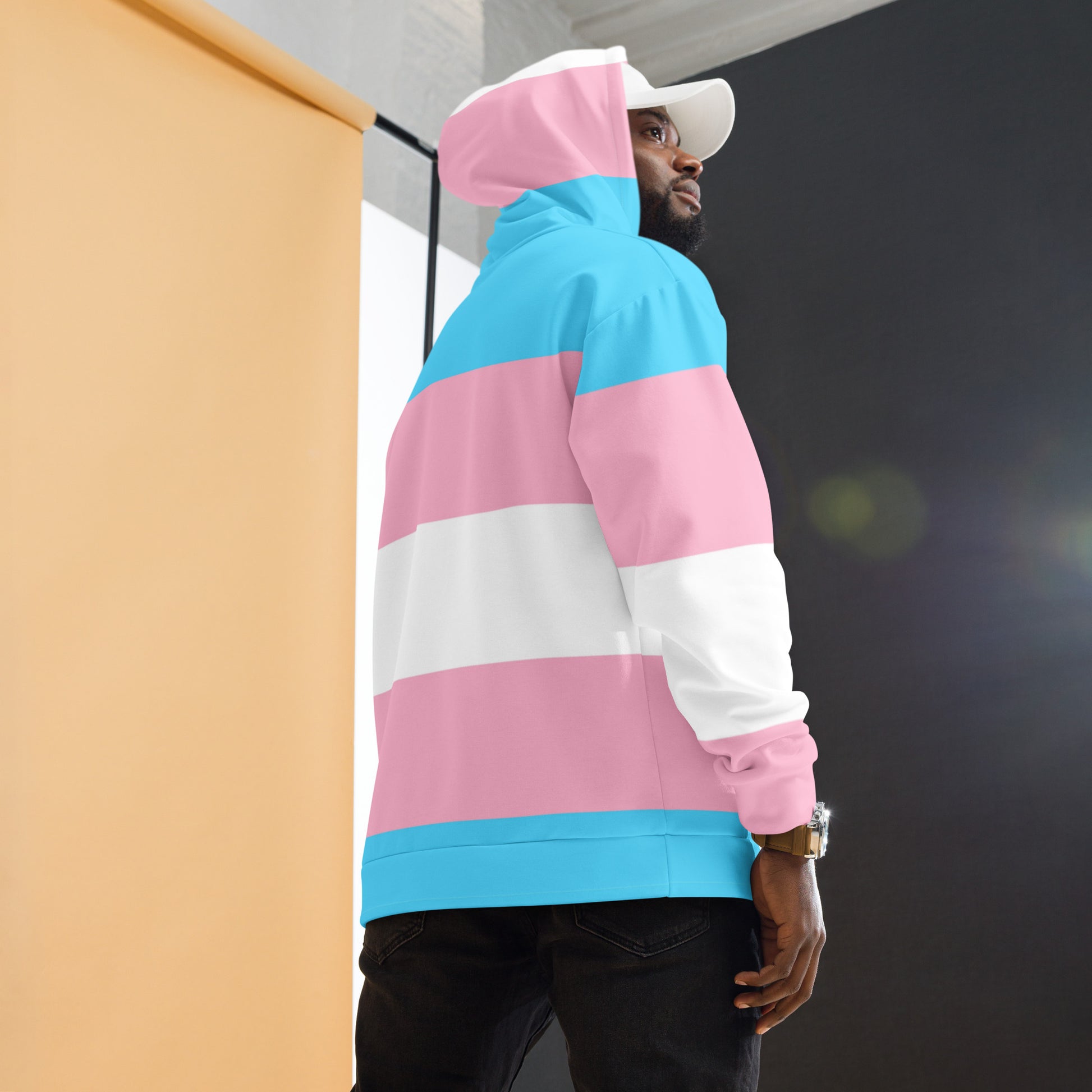 Teen Blue Pink White Trans Pride Super Soft Microfiber Hoodie tunnellsCo.