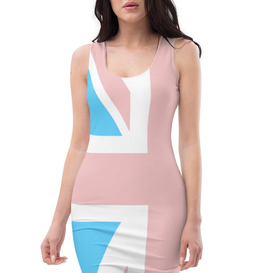 Trans Coloured British Pride 'Union Jack' Body-Hugging Dress tunnellsCo.