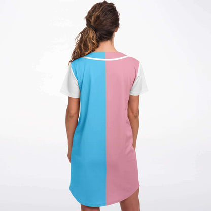 Trans Coloured Trans Paris Pride Baseball Jersey Dress tunnellsCo.