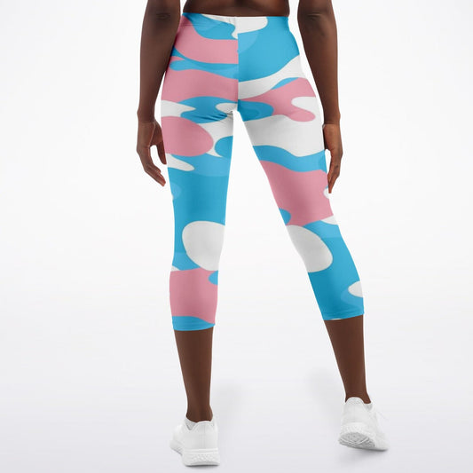 Trans Coloured Trans Pride Camouflage Fitness Capri tunnellsCo.