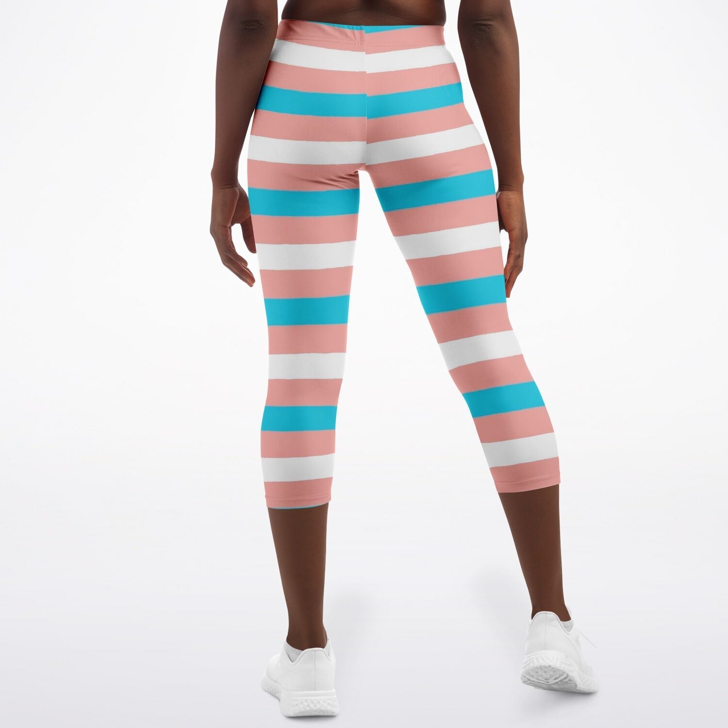 Trans Coloured Trans Pride Candy Striped Breathable Yoga Capri tunnellsCo.