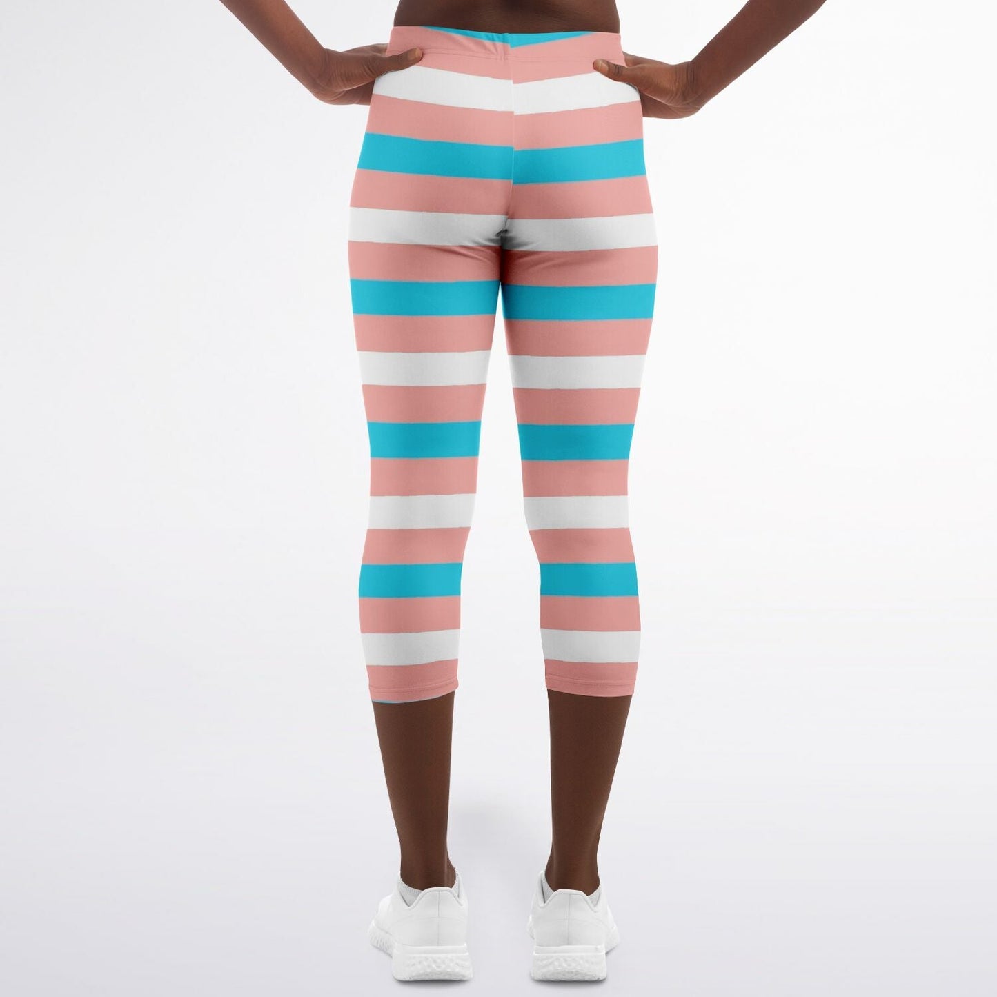 Trans Coloured Trans Pride Candy Striped Breathable Yoga Capri tunnellsCo.