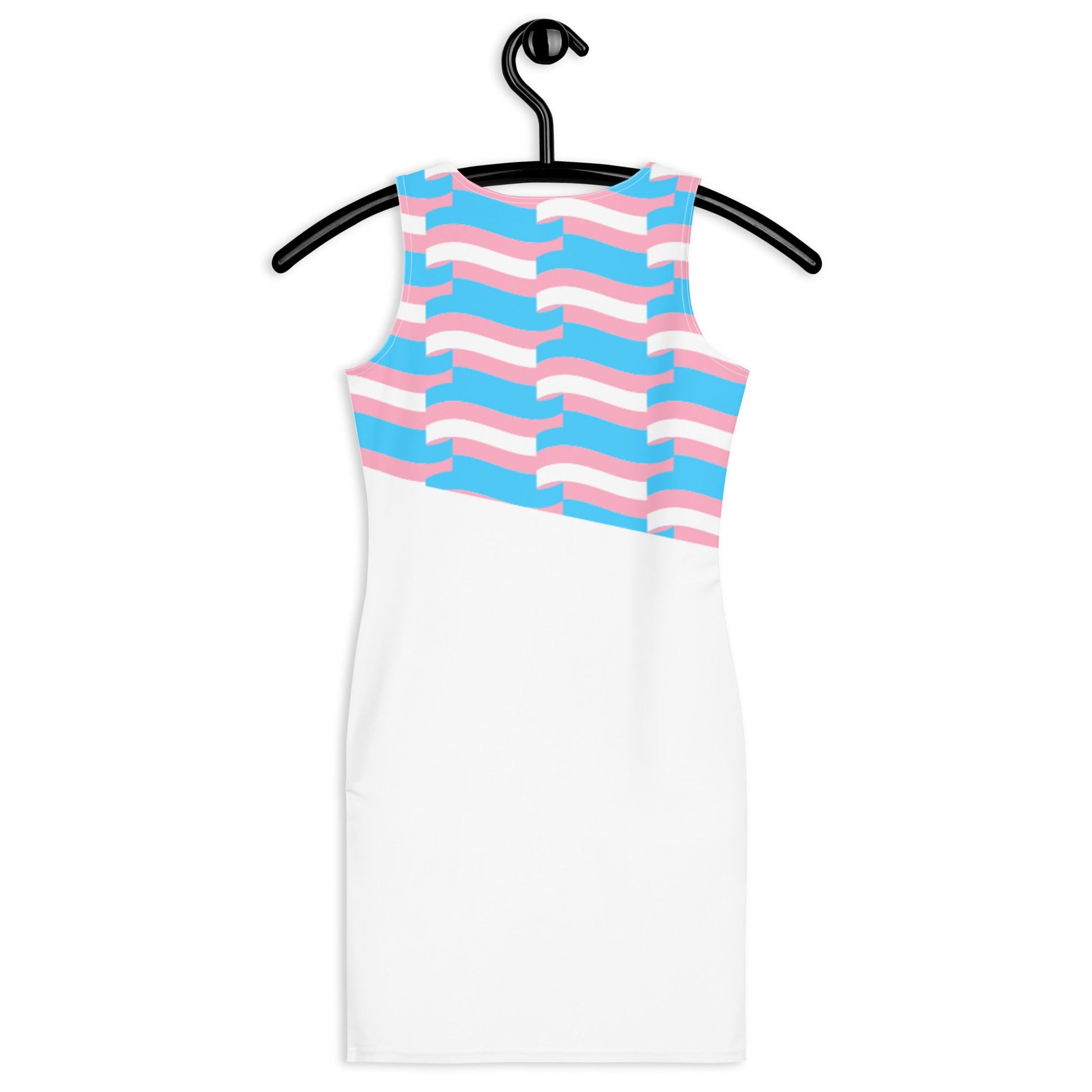 Trans Coloured Trans Pride Mosaic Body-Hugging White Dress tunnellsCo.