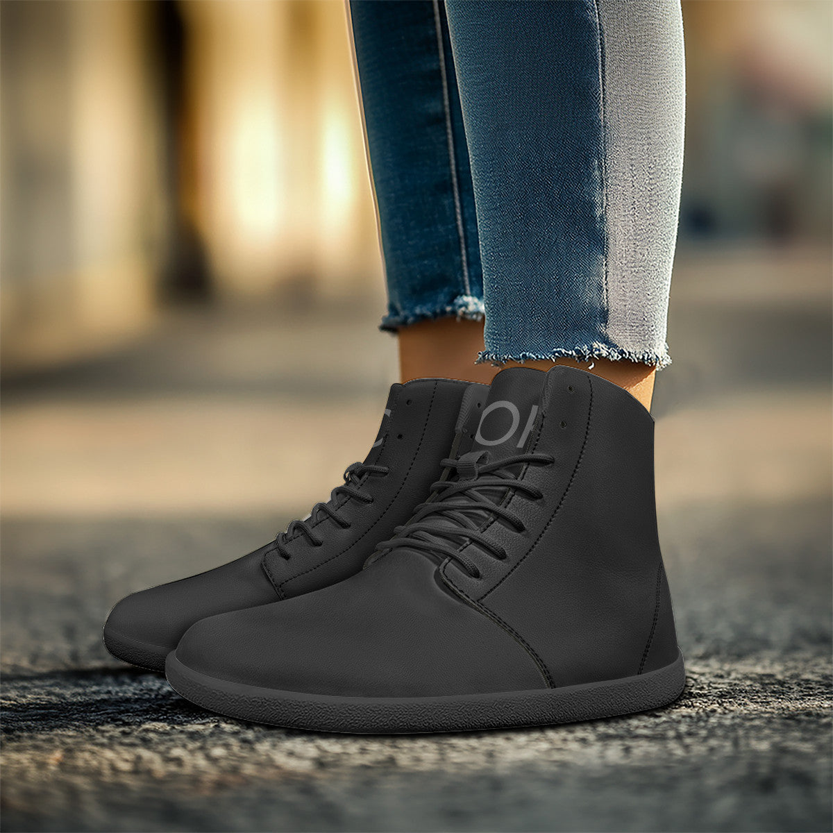 GOK Black Barefoot High-Top Sneakers