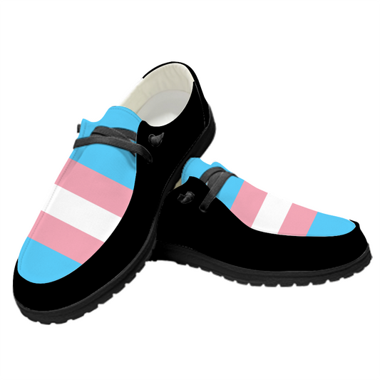 Blue Pink White Pride Stripe Black Loafers