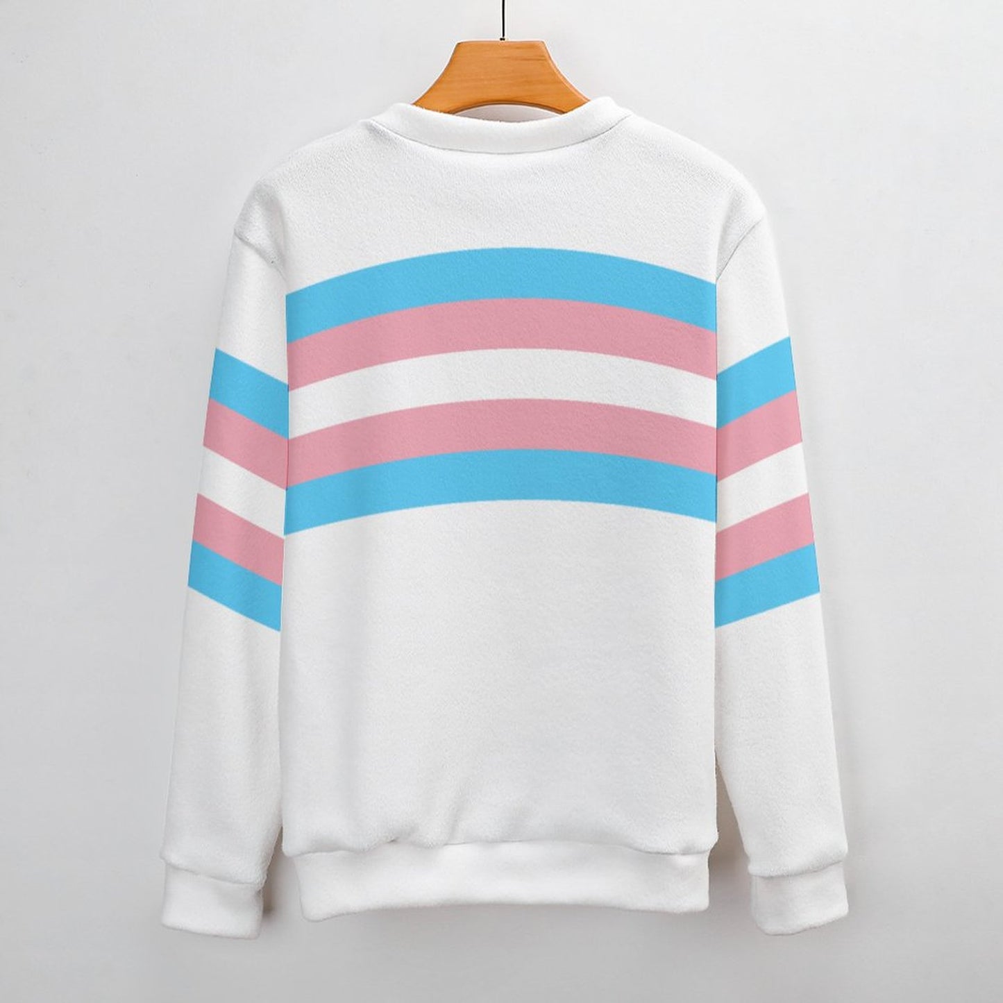 S-3XL Teen Blue Pink White Pride Banded White Jumper