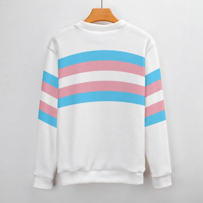 S-3XL Teen Blue Pink White Pride Banded White Jumper