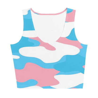 Blue Pink White Pride Camouflage Cropped Fitness Tank