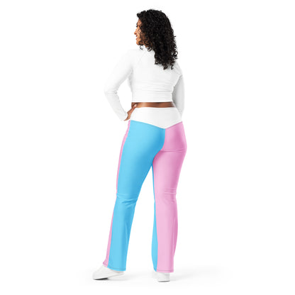 2XS - 6XL Blue Pink White Pride Flared Street Leggings