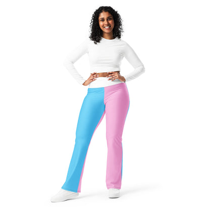 2XS - 6XL Blue Pink White Pride Flared Street Leggings