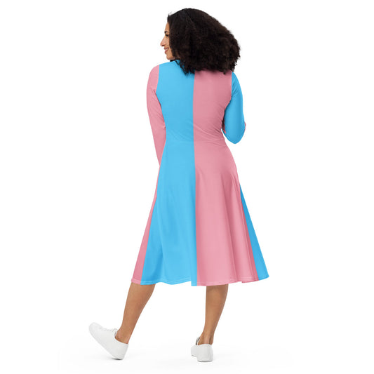 Plus Size Trans Coloured Trans Paris Fitted Jersey Dress