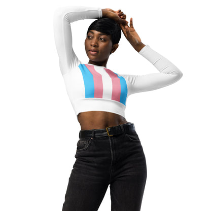 Trans Coloured Trans Pride Cropped Gym Top