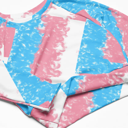 Trans Coloured Trans Pride Watercolors Cropped Gym Top