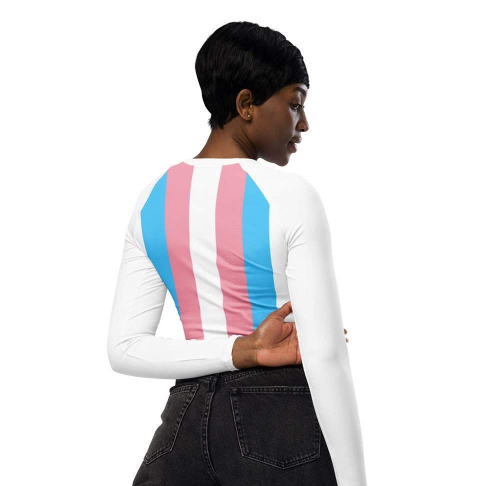 Trans Coloured Trans Pride Cropped Gym Top