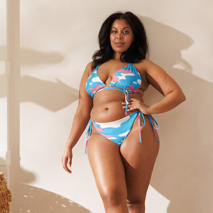 Teen - Plus Blue Pink White Pride Camouflage String Bikini Set