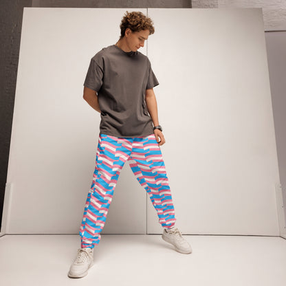 XS - 3XL Blue Pink White Pride Mosaic Track Pants