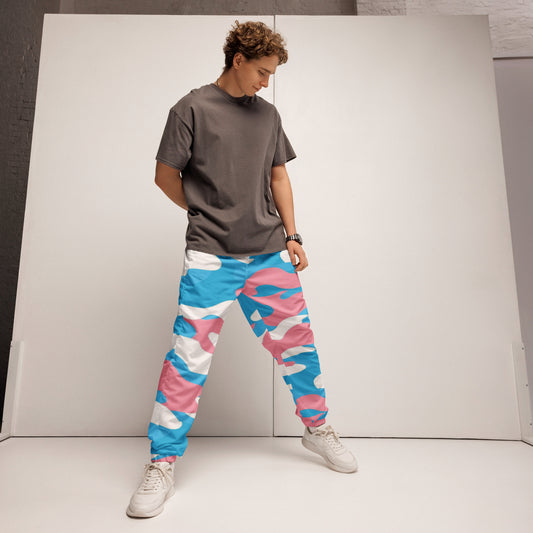 XS - 3XL Blue Pink White Pride  Camo Track Pants