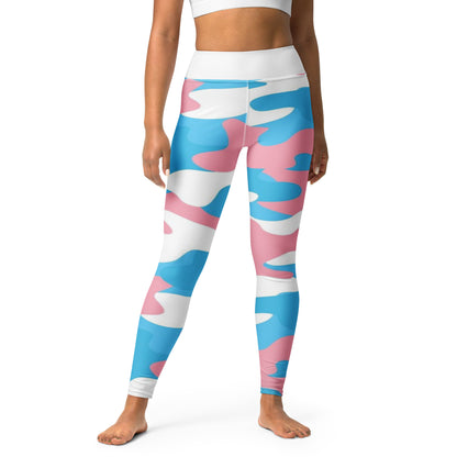 Trans Coloured High-Waisted Lightweight Casual Fitness Yoga Pants