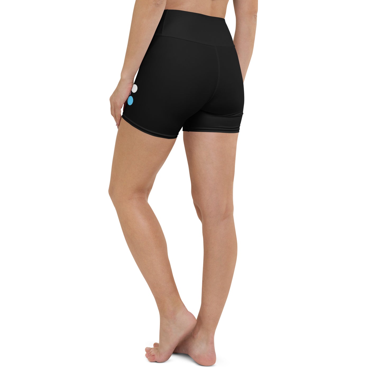 Teen Blue Pink White Pride 'Five Dots' Black Pilates & Fitness Shorts