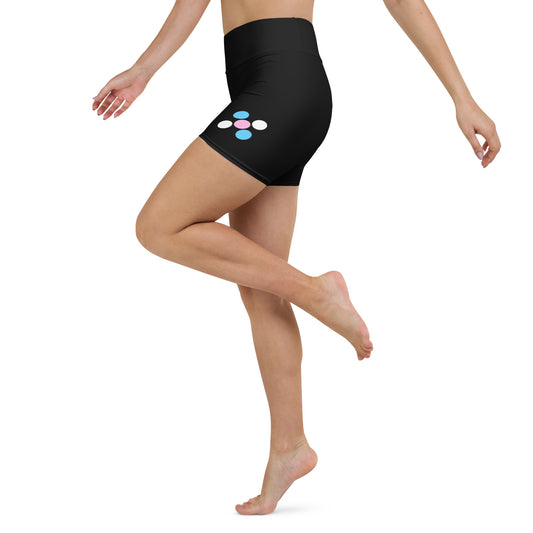 Teen Blue Pink White Pride 'Five Dots' Black Pilates & Fitness Shorts