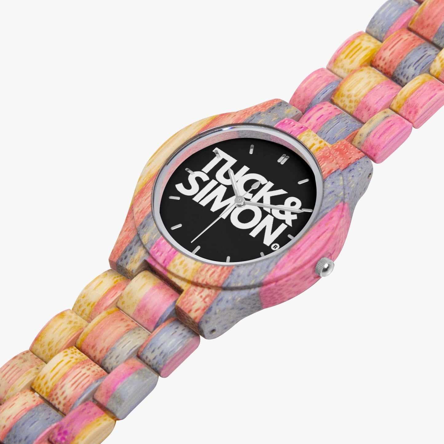 Tuck&Simon Grey/Pink Camouflage Wooden Watch