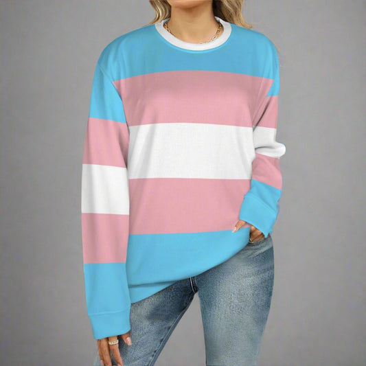 S-XL Teen Blue Pink White Pride Jumper